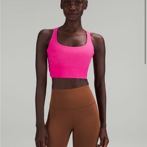 Sonic Pink Longline Ribbed Energy Bra Lululemon Size 6